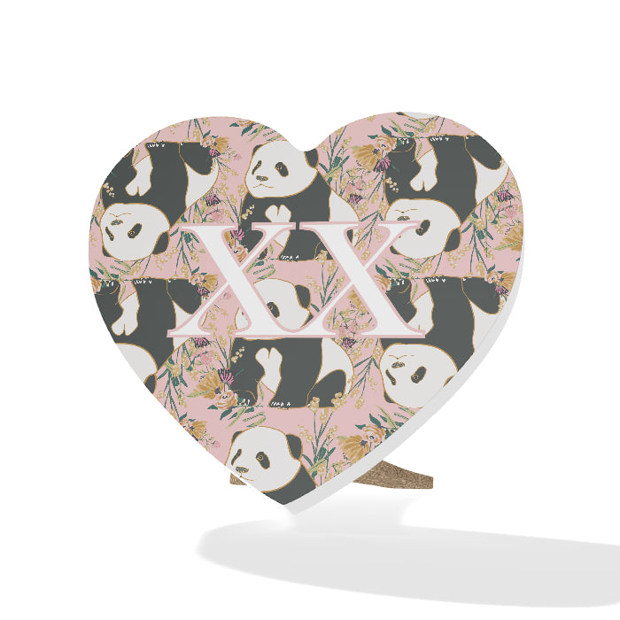 Teresa Chan - Panda Heart Stand with Initials